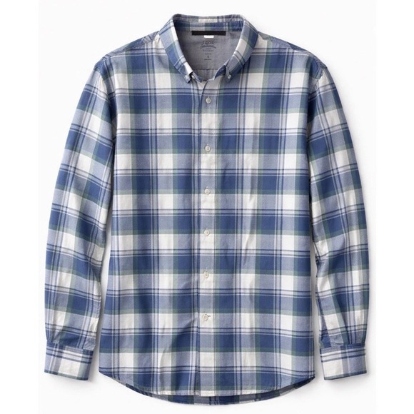 Izod Other - IZOD Saltwater Plaid Shirt Men XL Blue Green Coastal Button‎ Down Cotton